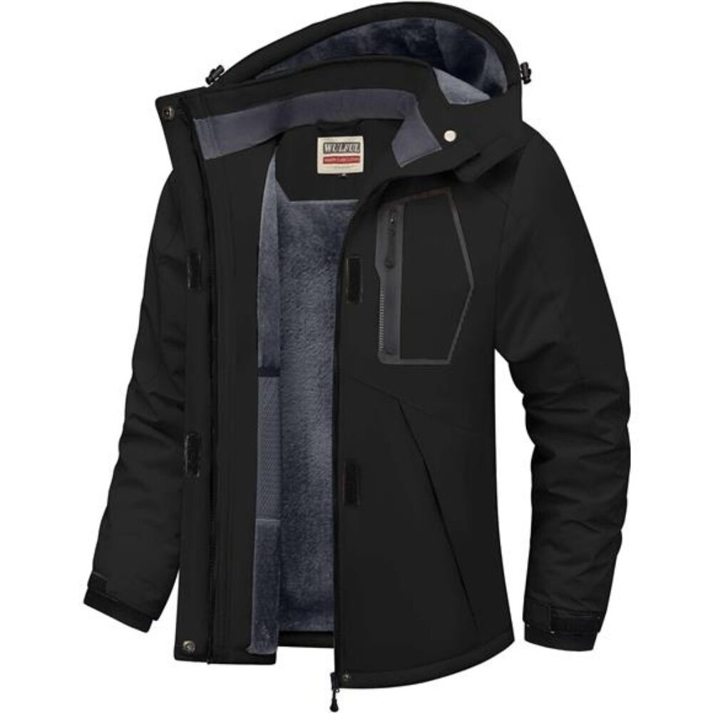 Womens Waterproof Ski Jacket Fleece Lined Winter Coat Hooded Windproof Warm